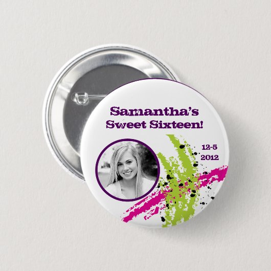 Rosa grüner button (Vorne & Hinten)