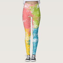 Rosa grüner Gelbblauer Regenbogen Leggings
