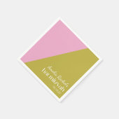 rosa grüner geometrischer Farbblock Bat Mitzvah Serviette (Ecke)