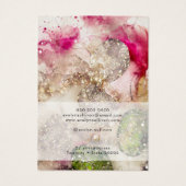 Rosa grüner Glitzer Aquarellschmuckkarte (Rückseite)