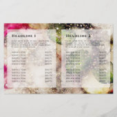 Rosa grüner Glitzer Aquarellschrift (Rückseite)