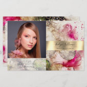 Rosa grüner Glitzer Aquarellschrift (Vorne/Hinten)