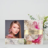 Rosa grüner Glitzer Aquarellschrift (Stehend Vorderseite)