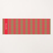 Rosa-grüner Karierter Add-Individuelle Name Yogamatte (Vorderseite (Horizontal))