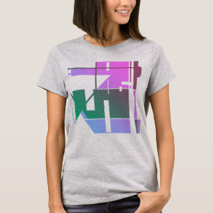 Rosa grüner Lavendel Geometrische Tribal Art Abstr T-Shirt