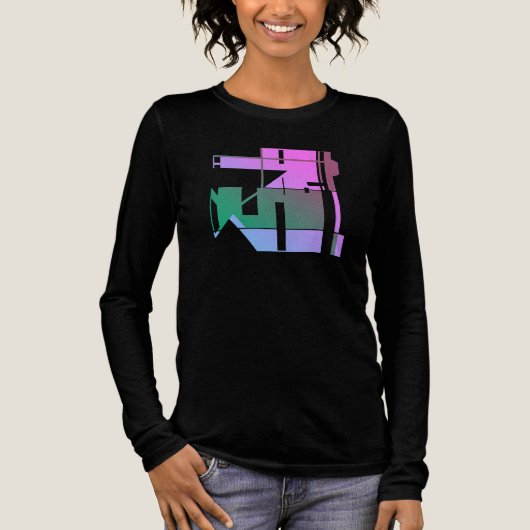 Rosa grüner Lavendel Geometrische Tribal Art, Klei Tri-Blend Shirt (Vorderseite)