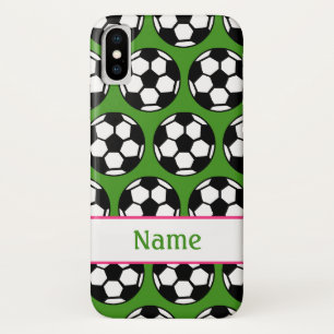 Rosa grüner Mädchen-Fußball iPhone 5 Kasten iPhone X Hülle