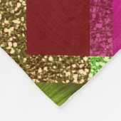 Rosa grüner Orange Glitzer Kariertes Design Fleecedecke (Ecke)