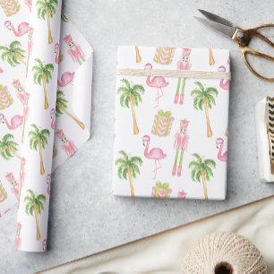 Rosa & Grüner Palm Beach Nussknacker Weihnachten Geschenkpapier