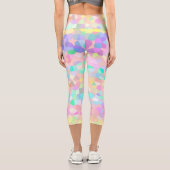 Rosa grüner Pastellmosaik Capri Leggings (Rückseite)