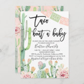 Rosa grüner Taco wegen einer Baby-Dusche Einladung (Vorne/Hinten)