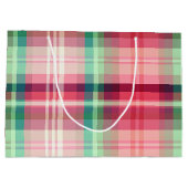 Rosa grüner Tartan Kariert Große Geschenktüte (Rückseite)