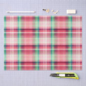 Rosa grüner Tartan Kariert Seidenpapier (Handwerk)
