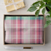 Rosa grüner Tartan Kariert Seidenpapier (Geschenk)
