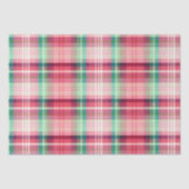 Rosa grüner Tartan Kariert Seidenpapier (Vorderseite)