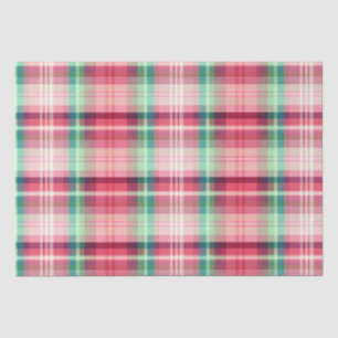Rosa grüner Tartan Kariert Seidenpapier