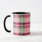 Rosa grüner Tartan Kariert Tasse (Links)
