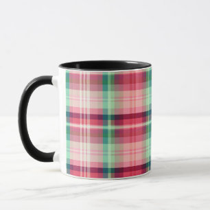 Rosa grüner Tartan Kariert Tasse