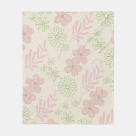 Rosa Grüner tropischer Blumensommer Botanischer Fr Fleecedecke