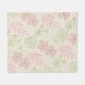 Rosa Grüner tropischer Blumensommer Botanischer Fr Fleecedecke (Vorderseite (Horizontal))