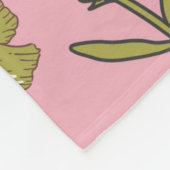 Rosa Grüner tropischer Blumensommer Botanischer Fr Fleecedecke (Ecke)