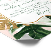 Rosa grüner tropischer Chic sagt nicht Brautspiel Poster (Ecke)