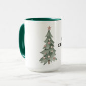 Rosa grüner Weihnachtsbaum mit Star Tasse (Vorderseite Links)