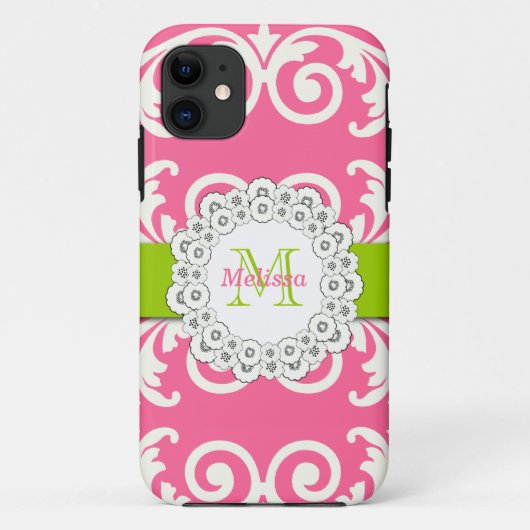 Rosa grüner Wirbel BlumeniPhone 5 Case-Mate iPhone Hülle (Rückseite)