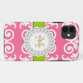 Rosa grüner Wirbel BlumeniPhone 5 Case-Mate iPhone Hülle (Rückseite (Horizontal))