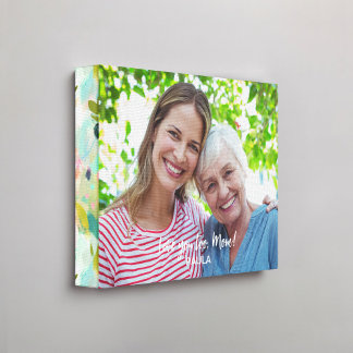 Rosa grünes Abstraktes Blumenmuster-Edge-Foto Leinwanddruck