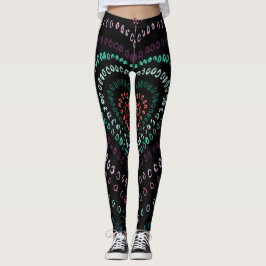 Rosa Grünes Aquamarines Lila Herz Leggings