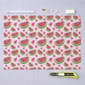 Rosa Grünes Aquarell Wassermelone Party Seidenpapier (Handwerk)