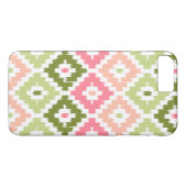 Rosa grünes Aztekastenbild Ikat Diamond Muster Case-Mate iPhone Hülle (Rückseite (Horizontal))