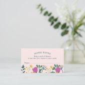 Rosa grünes Baby im Blütenwascher-Raffelschein Visitenkarte (Stehend Vorderseite)