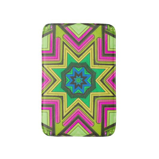 Rosa grünes Blau Abstrakt Badematte (Vorderseite Vertikal)