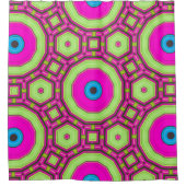 Rosa grünes Blau Abstrakt Duschvorhang (Vorderseite)