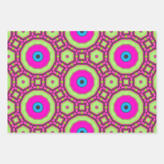 Rosa grünes Blau Abstrakt Geschenkpapier Set (Vorderseite 2)