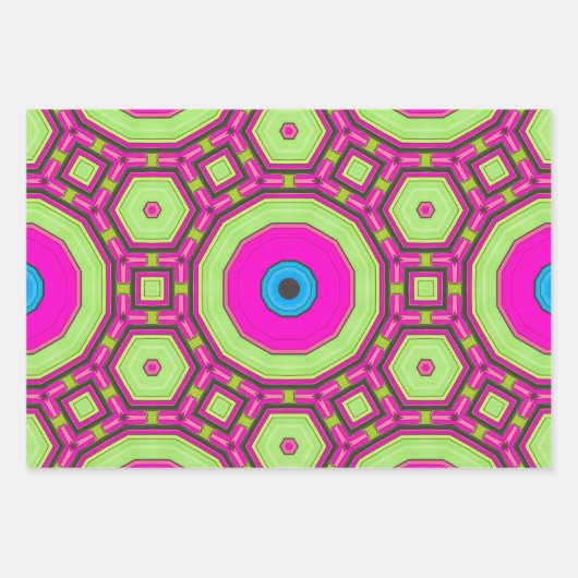 Rosa grünes Blau Abstrakt Geschenkpapier Set (Vorderseite)