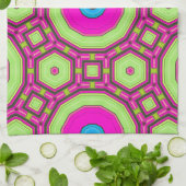 Rosa grünes Blau Abstrakt Geschirrtuch (Gefaltet)