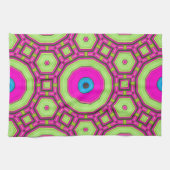 Rosa grünes Blau Abstrakt Geschirrtuch (Horizontal)