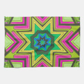 Rosa grünes Blau Abstrakt Geschirrtuch (Horizontal)