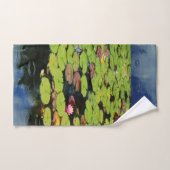 Rosa grünes blaues Foto Blume in Regen Badhandtuch Set (Handtuch)