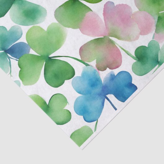 Rosa grünes blaues Kleeblatt Seidenpapier (Ausschnitt)