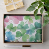 Rosa grünes blaues Kleeblatt Seidenpapier (Geschenk)