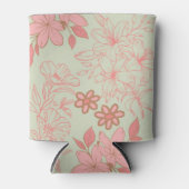 Rosa grünes Blumenwasser Botanisches Getränk Dosenkühler (Vorderseite)