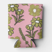 Rosa grünes Blumenwasser Botanisches Getränk Dosenkühler (Vorderseite)