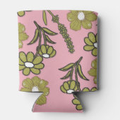 Rosa grünes Blumenwasser Botanisches Getränk Dosenkühler (Rückseite)