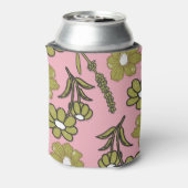 Rosa grünes Blumenwasser Botanisches Getränk Dosenkühler (Kanne Rückseite)