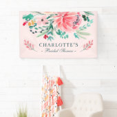 Rosa grünes Brautparty Banner (Insitu)