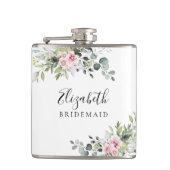 Rosa grünes Brautparty Fläschchen Flachmann (Vorderseite)